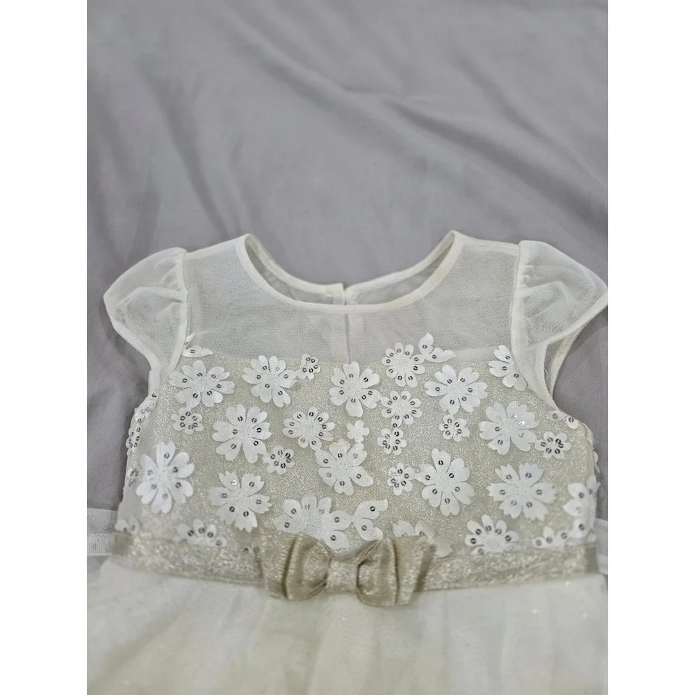 Jona Michelle Girl's White‎ Flower Girl Dress Special Occasion Party Size 6